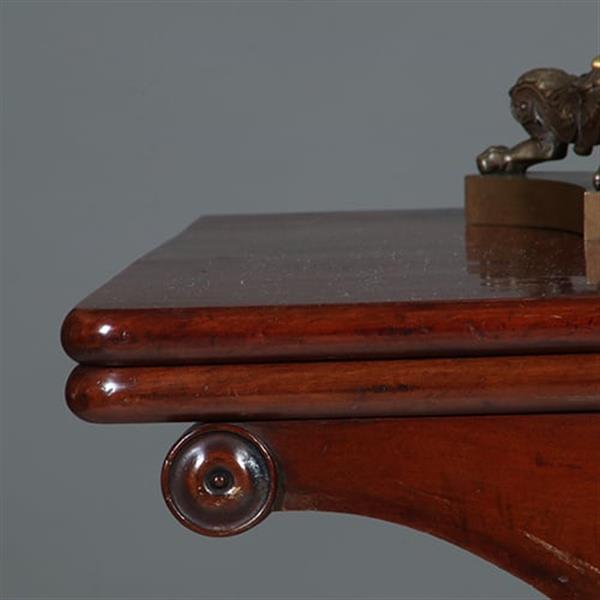 Grote foto mahonie wandtafel uitklapbaar tot vierkante theetafel of speeltafel no.311305 antiek en kunst stoelen en banken