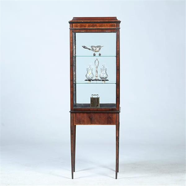 Grote foto vierkante hepplewhite vitrine met glas rondom en een unieke show lade no.360435 antiek en kunst stoelen en banken