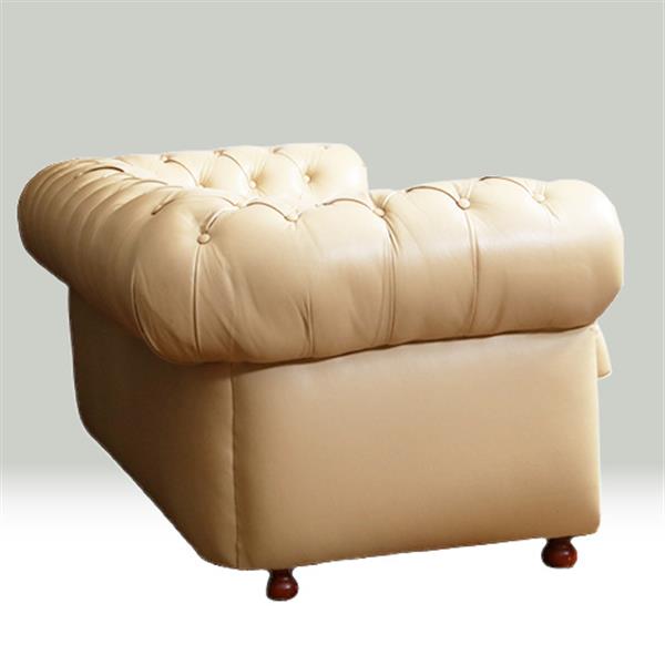 Grote foto vintage chesterfield bank 2 5 seater creme soft seat no.331537 antiek en kunst stoelen en banken