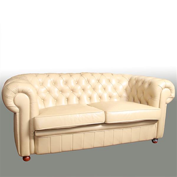 Grote foto vintage chesterfield bank 2 5 seater creme soft seat no.331537 antiek en kunst stoelen en banken