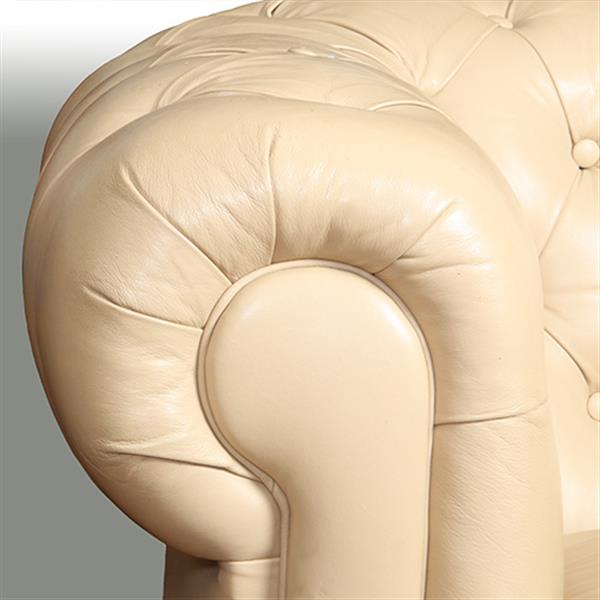 Grote foto vintage chesterfield bank 2 5 seater creme soft seat no.331537 antiek en kunst stoelen en banken