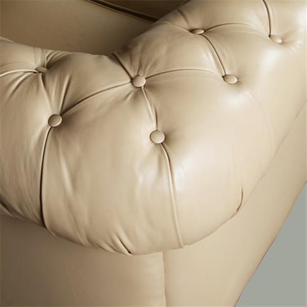 Grote foto vintage chesterfield bank 3 seater creme soft seat no.331535 antiek en kunst stoelen en banken