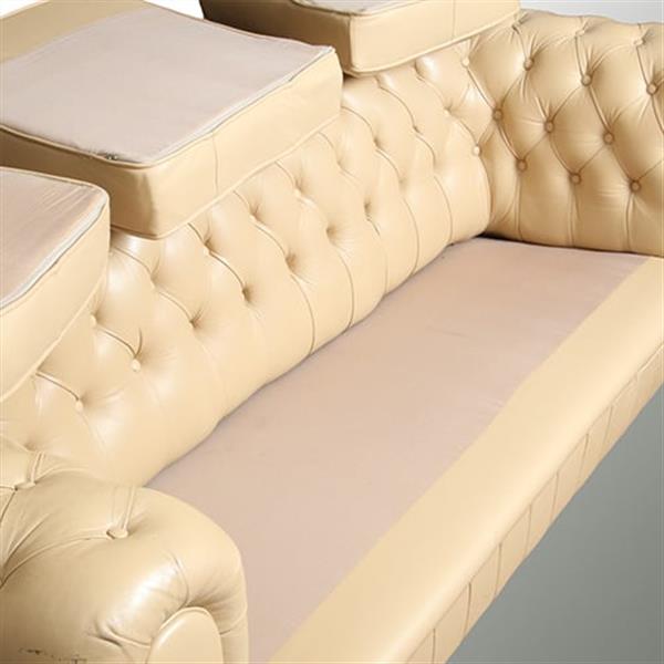 Grote foto vintage chesterfield bank 3 seater creme soft seat no.331535 antiek en kunst stoelen en banken