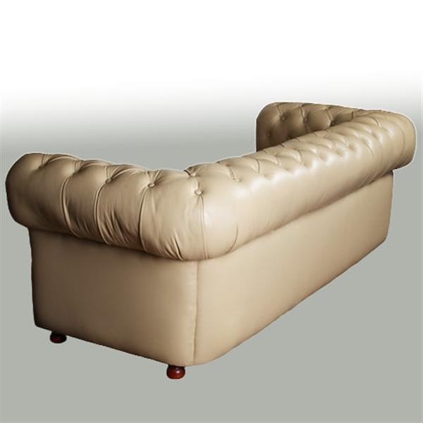 Grote foto vintage chesterfield bank 3 seater creme soft seat no.331535 antiek en kunst stoelen en banken