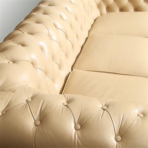Grote foto vintage chesterfield bank 3 seater creme soft seat no.331535 antiek en kunst stoelen en banken