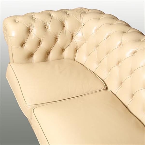 Grote foto vintage chesterfield bank 3 seater creme soft seat no.331535 antiek en kunst stoelen en banken