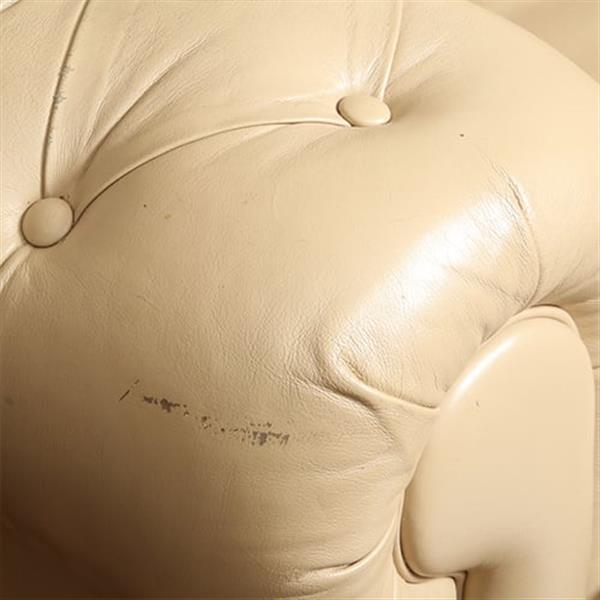 Grote foto vintage chesterfield bank 3 seater creme soft seat no.331535 antiek en kunst stoelen en banken