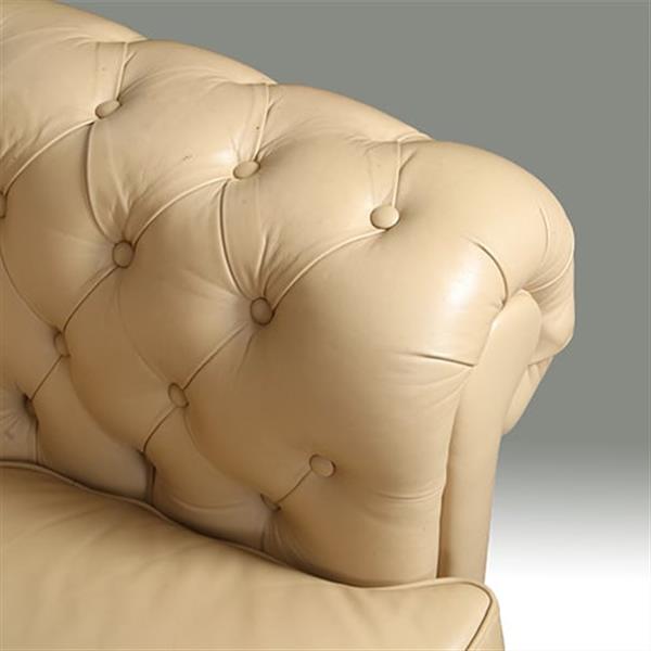 Grote foto vintage chesterfield bank 2 5 seater creme soft seat no.331537 antiek en kunst stoelen en banken