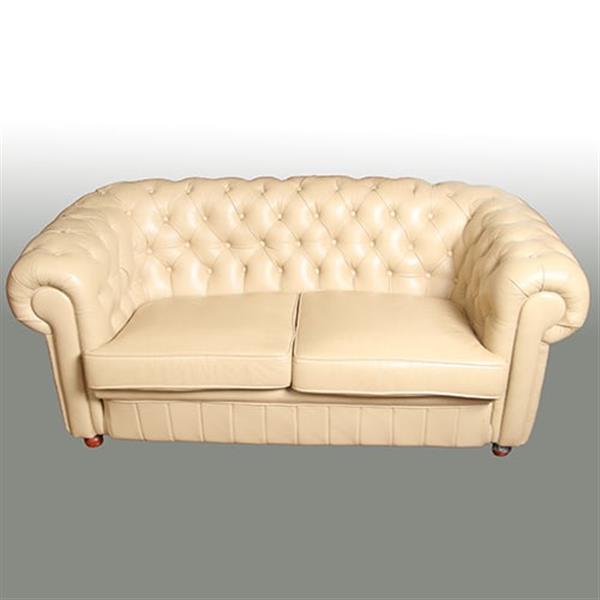 Grote foto vintage chesterfield bank 2 5 seater creme soft seat no.331537 antiek en kunst stoelen en banken