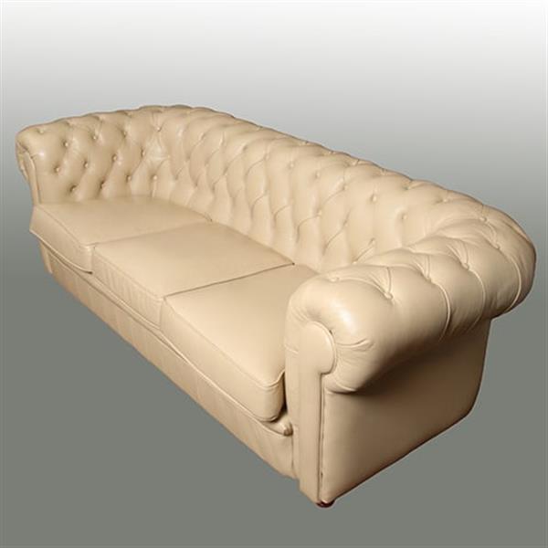 Grote foto vintage chesterfield bank 3 seater creme soft seat no.331535 antiek en kunst stoelen en banken