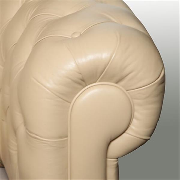 Grote foto vintage chesterfield bank 3 seater creme soft seat no.331535 antiek en kunst stoelen en banken