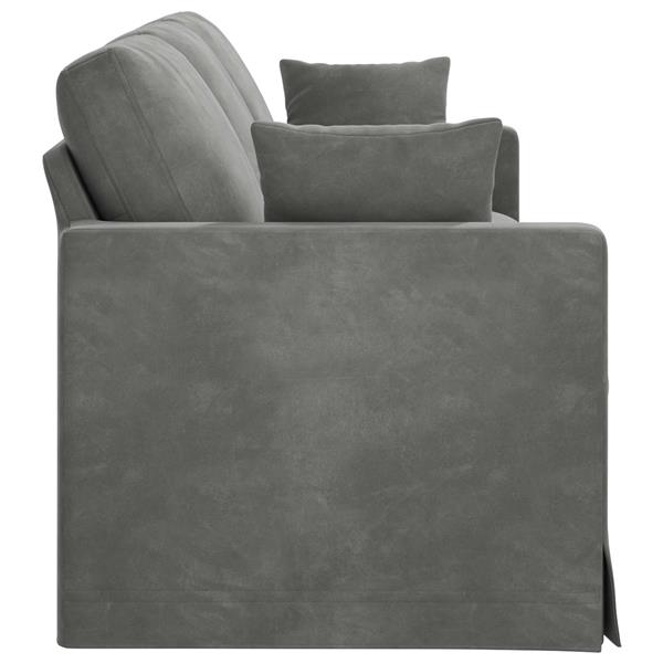 Grote foto vidaxl bank donkergrijs 228 x 78 x 80 cm fluweel huis en inrichting bankstellen