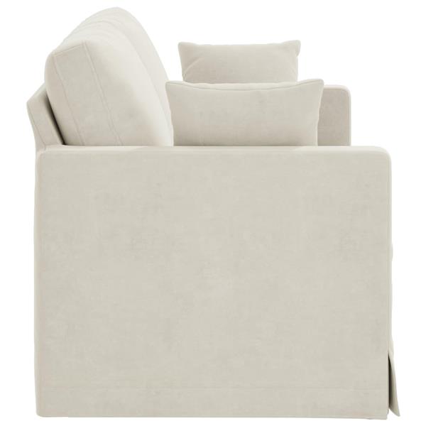 Grote foto vidaxl bank cr me 158 x 78 x 80 cm fluweel huis en inrichting bankstellen