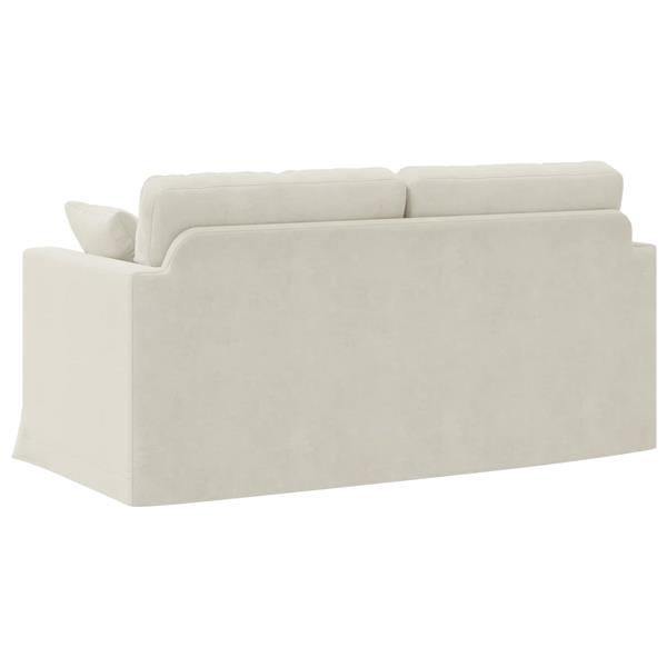 Grote foto vidaxl bank cr me 158 x 78 x 80 cm fluweel huis en inrichting bankstellen