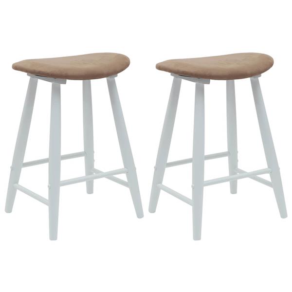 Grote foto vidaxl eettafelstoelen 2 pcs wit 46 x 37 x 63 cm massief rubberhout huis en inrichting stoelen