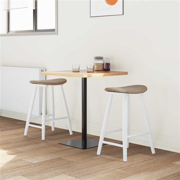 Grote foto vidaxl eettafelstoelen 2 pcs wit 46 x 37 x 63 cm massief rubberhout huis en inrichting stoelen