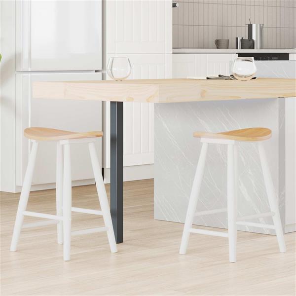 Grote foto vidaxl eettafelstoelen 2 pcs wit 46 x 37 x 63 cm massief rubberhout huis en inrichting stoelen