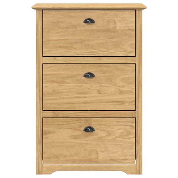 Grote foto vidaxl schoenenrek bodo honingbruin 80 x 35 x 118 cm bewerkt hout huis en inrichting overige