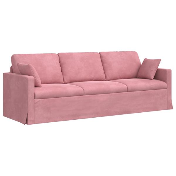 Grote foto vidaxl bank roze 228 x 78 x 80 cm fluweel huis en inrichting bankstellen