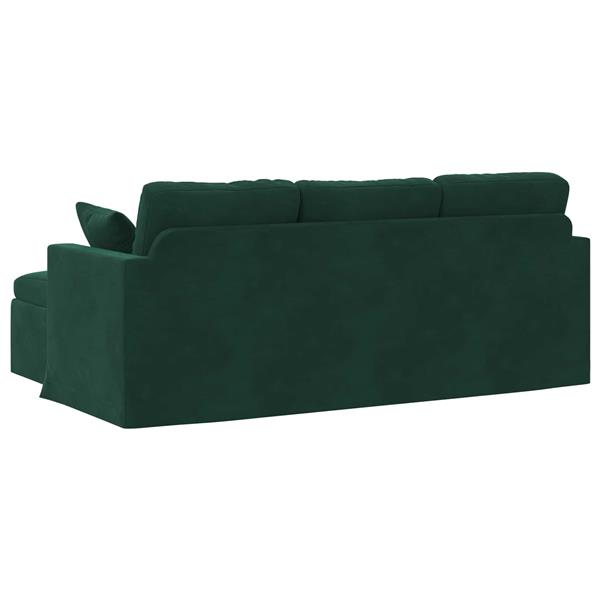 Grote foto vidaxl bank donkergroen 198 x 134 x 80 cm fluweel huis en inrichting bankstellen