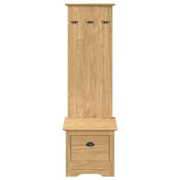 Grote foto vidaxl hal kast bodo honingbruin 50 x 40 x 156 7 cm bewerkt hout huis en inrichting overige huis en inrichting