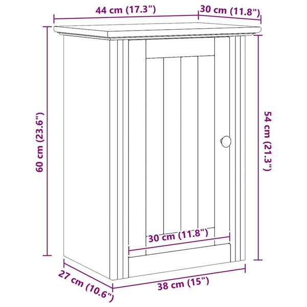 Grote foto vidaxl badkamer wandkast bodo honingbruin 44 x 30 x 60 cm bewerkt hout huis en inrichting complete badkamers