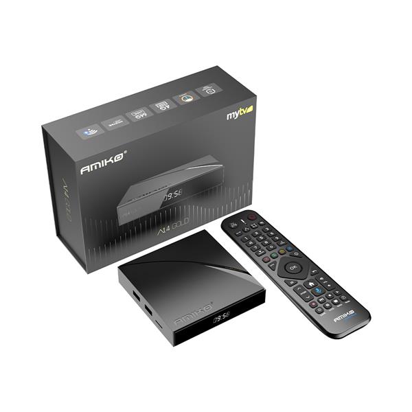 Grote foto amiko a14 gold iptv set top box media streamer audio tv en foto algemeen