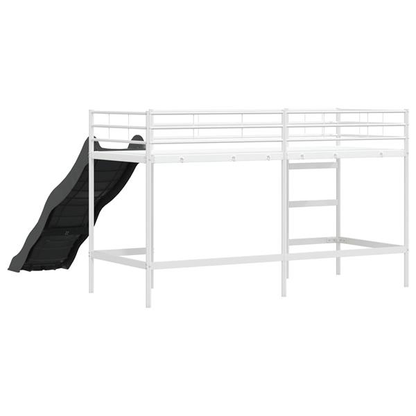 Grote foto vidaxl kinder loft bedframe met glijbaan wit en antraciet antiek en kunst stoelen en banken
