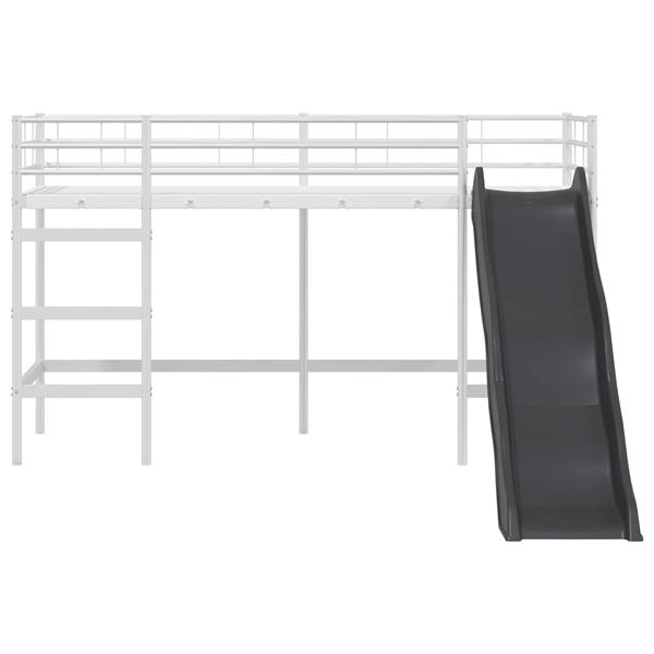 Grote foto vidaxl kinder loft bedframe met glijbaan wit en antraciet antiek en kunst stoelen en banken