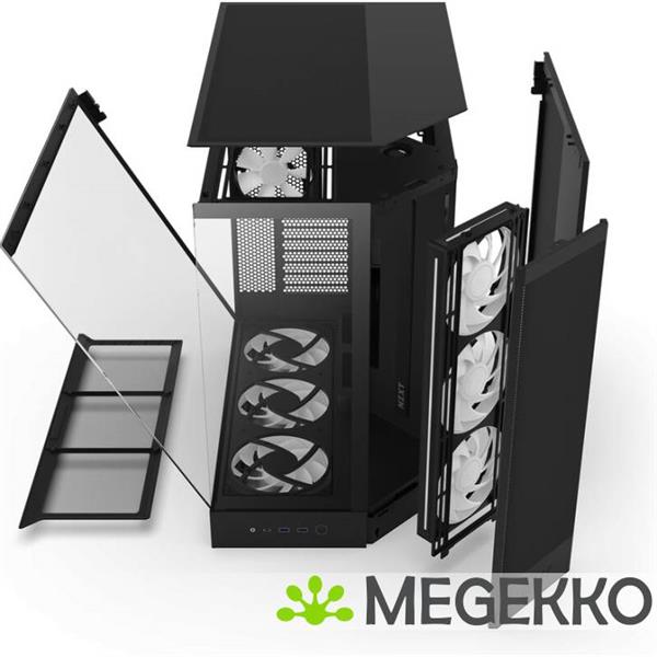 Grote foto nzxt h9 flow rgb black 2025 computers en software behuizingen en kasten