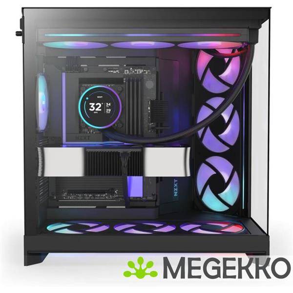 Grote foto nzxt h9 flow rgb black 2025 computers en software behuizingen en kasten