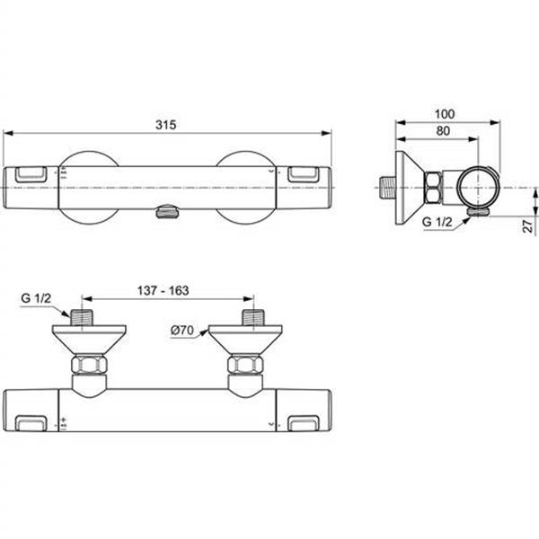 Grote foto ideal standard ceratherm t25 silk black doe het zelf en verbouw sanitair