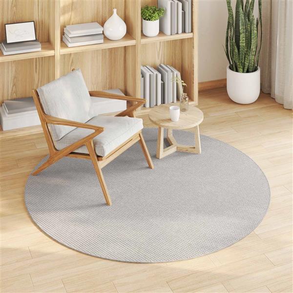 Grote foto vidaxl vloerkleden rond huarte cr me en grijs 160 cm polyester huis en inrichting vloerbedekking en kleden