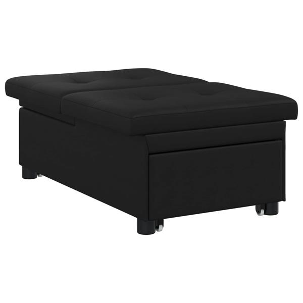 Grote foto vidaxl uittrekbare sofa bed 67cm zwart microvezel huis en inrichting bankstellen