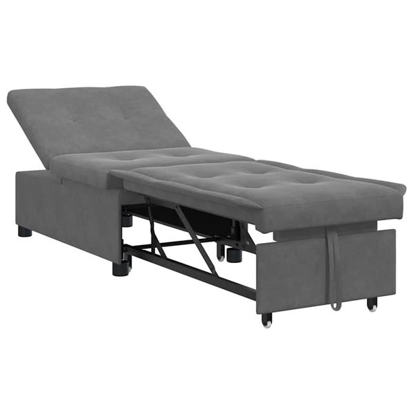 Grote foto vidaxl uittrekbare sofa bed donkergrijs 194 x 67 x 82 cm microvezel huis en inrichting bankstellen