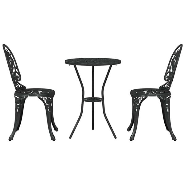 Grote foto vidaxl tuin bistro set 3 pcs zwart aluminium tuin en terras tuinmeubelen