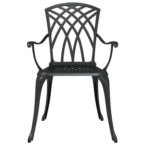 Grote foto vidaxl tuinstoel 2 pcs zwart 53 x 51 x 88 5cm aluminium tuin en terras tuinmeubelen
