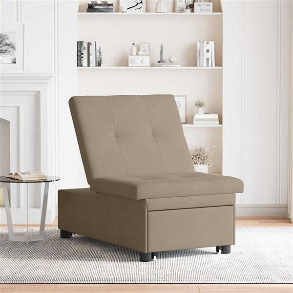 Grote foto vidaxl uittrekbare sofa bed 67cm taupe microvezel huis en inrichting bankstellen