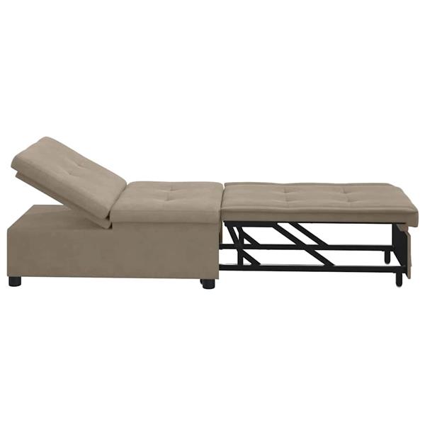 Grote foto vidaxl uittrekbare sofa bed 67cm taupe microvezel huis en inrichting bankstellen