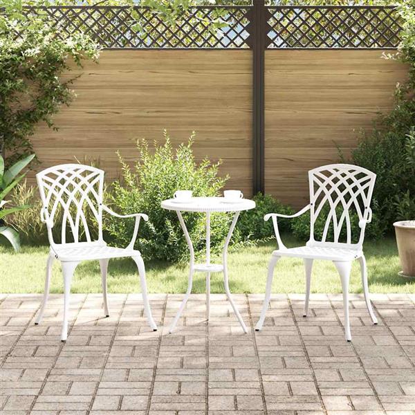 Grote foto vidaxl tuinstoel 2 pcs wit 53 x 51 x 88 5cm aluminium tuin en terras tuinmeubelen