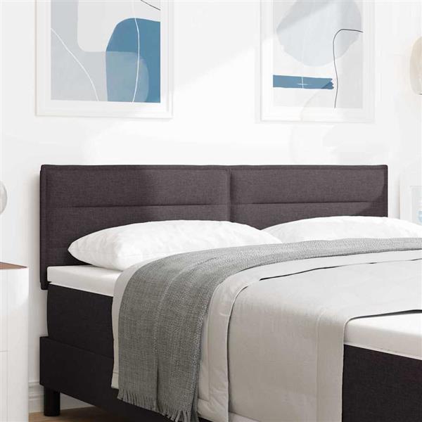 Grote foto vidaxl hoofdbord met hoofdeinde donkerbruin 144 cm nep leer antiek en kunst stoelen en banken