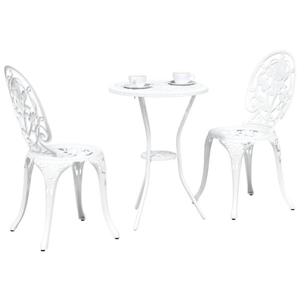 Grote foto vidaxl tuin bistro set 3 pcs wit aluminium tuin en terras tuinmeubelen