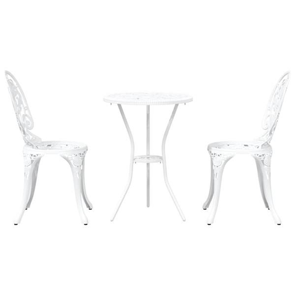 Grote foto vidaxl tuin bistro set 3 pcs wit aluminium tuin en terras tuinmeubelen