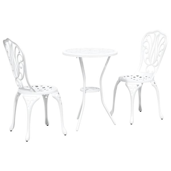 Grote foto vidaxl tuin bistro set 3 pcs wit aluminium tuin en terras tuinmeubelen