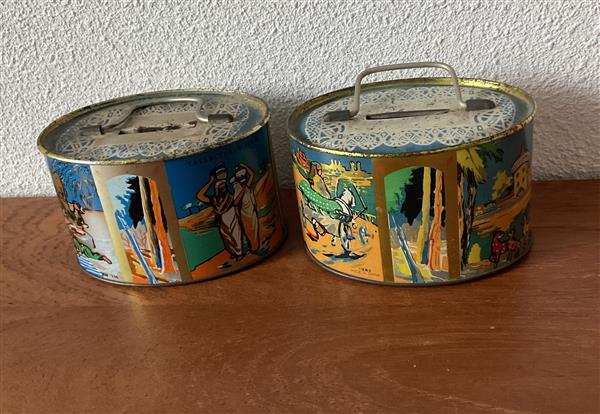 Grote foto blikken spaarbusjes verzamelen spaarpotten