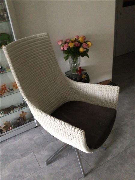 Grote foto rotan vintage draaifauteuil huis en inrichting fauteuils