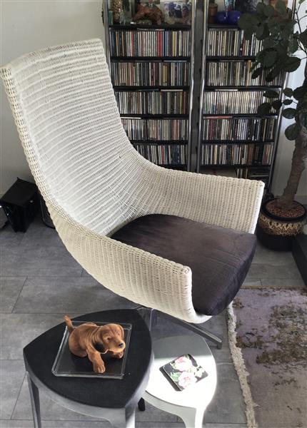 Grote foto rotan vintage draaifauteuil huis en inrichting fauteuils