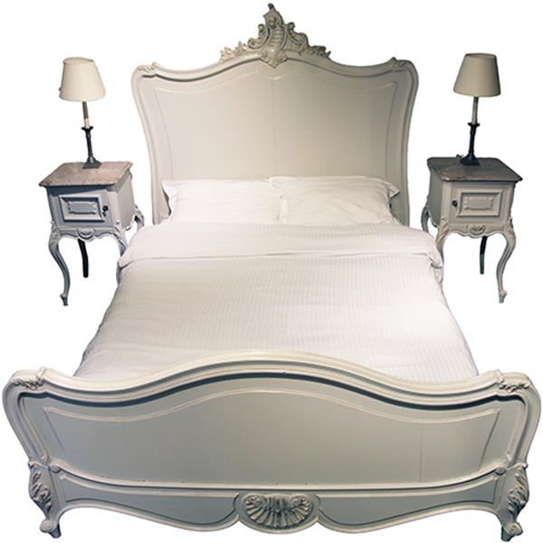 Grote foto stel van 2 wit gelakte nachtkastjes met ledikant frankrijk ca 1880 no.332455 antiek en kunst stoelen en banken