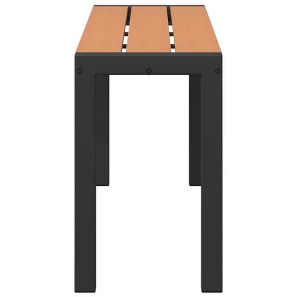 Grote foto vidaxl tuinbank bruin 100 x 28 x 45 cm staal tuin en terras tuinmeubelen