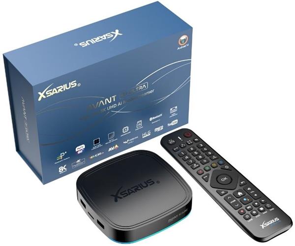 Grote foto xsarius avant 4 ultra black 4k ott android 14 media streamer telecommunicatie zenders en ontvangers